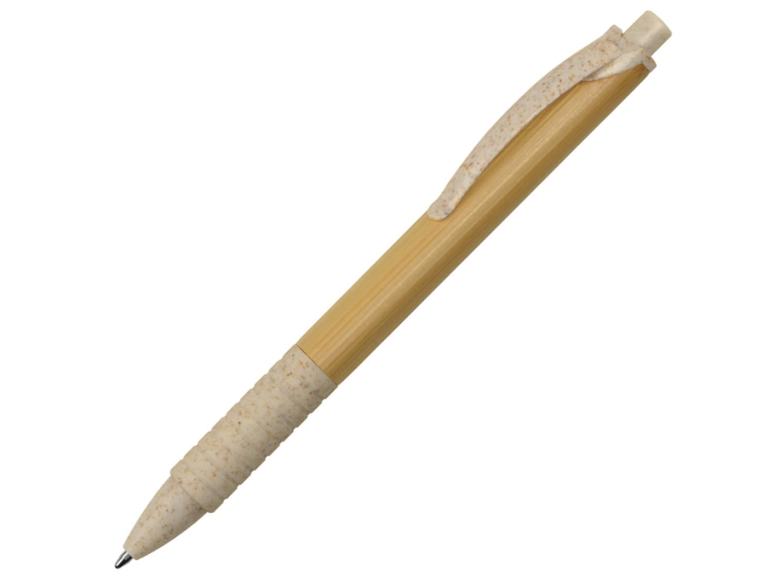 Ручка из бамбука и переработанной пшеницы шариковая Nara, бамбук/бежевый фото 1