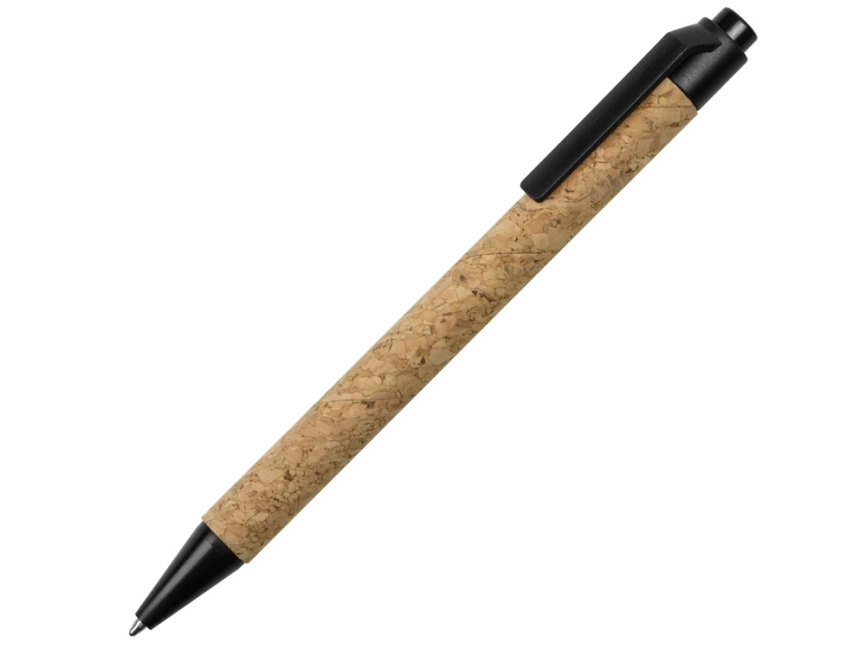 Ручка из пробки и переработанной пшеницы шариковая Evora, пробка/черный фото 1