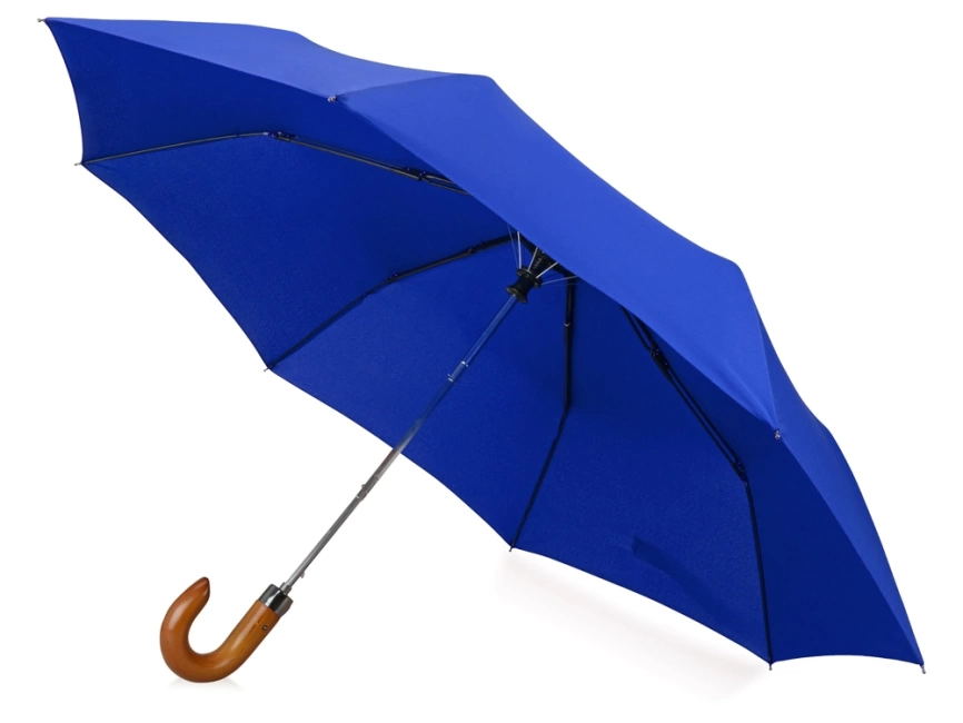 Зонт складной Cary, полуавтоматический, 3 сложения, с чехлом, темно-синий фото 1