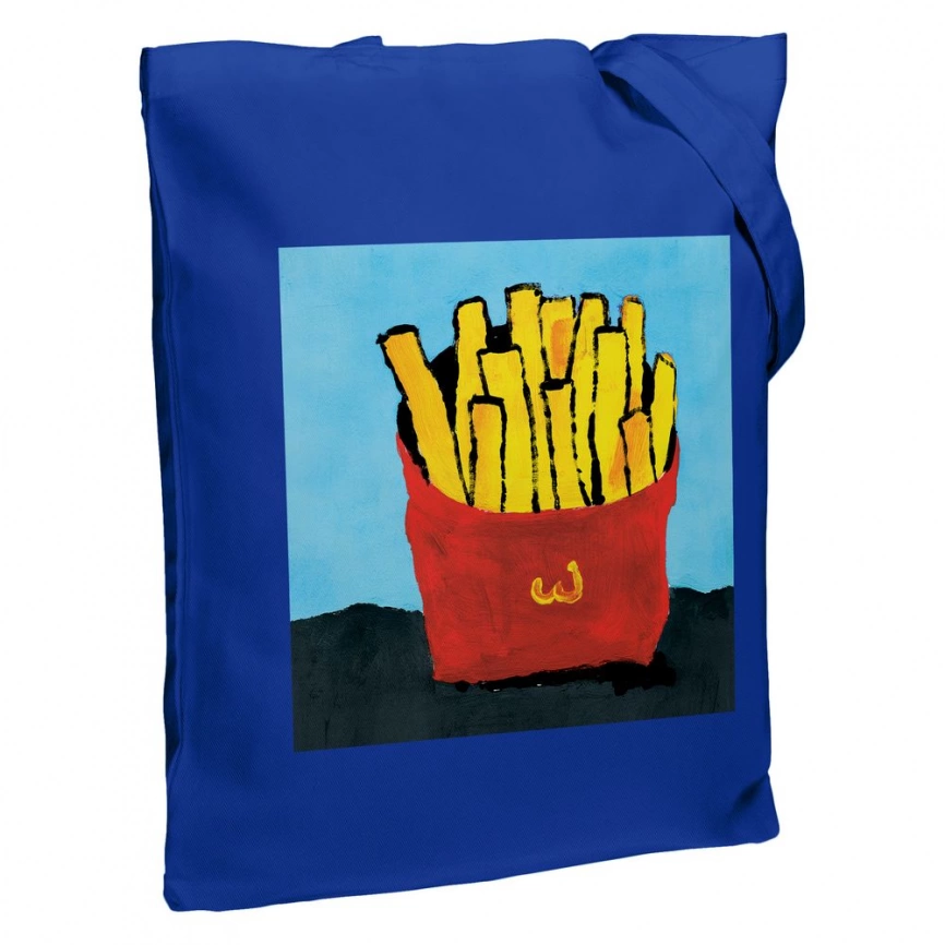 Холщовая сумка «Фри», ярко-синяя фото 1