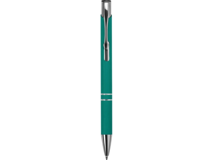Ручка металлическая шариковая Legend Gum софт-тач, бирюзовый фото 2