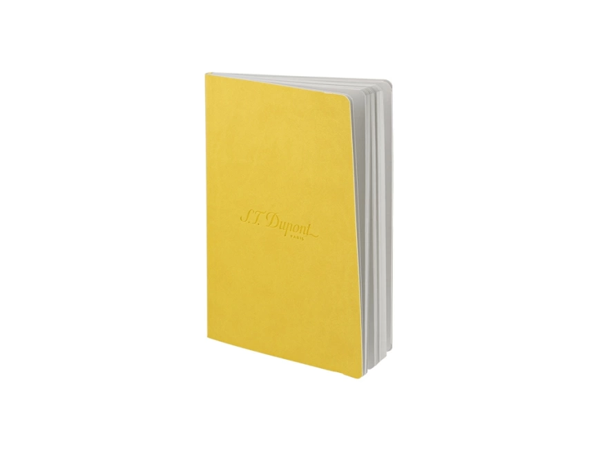 Блокнот Notebook, желтая искусcтвенная кожа с логотипом Dupont, формат А5, бумага: линованная фото 3