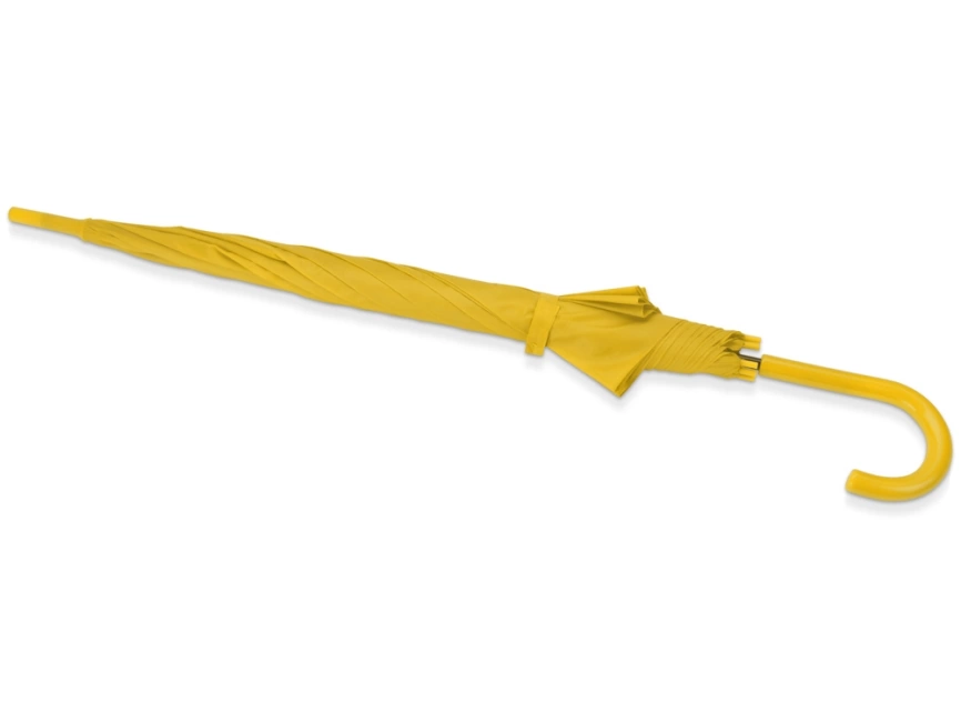 Зонт-трость полуавтоматический с пластиковой ручкой, желтый фото 3