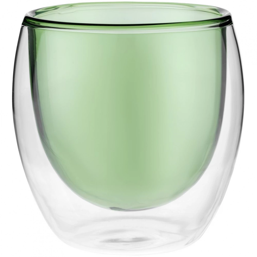Стакан с двойными стенками Glass Bubble, зеленый фото 1