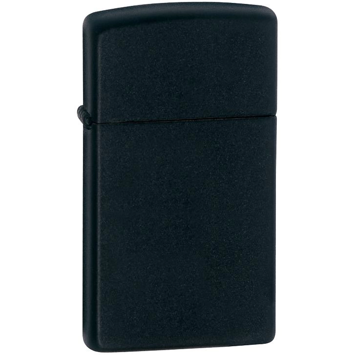 Зажигалка Zippo Slim Matt, матовая черная фото 1
