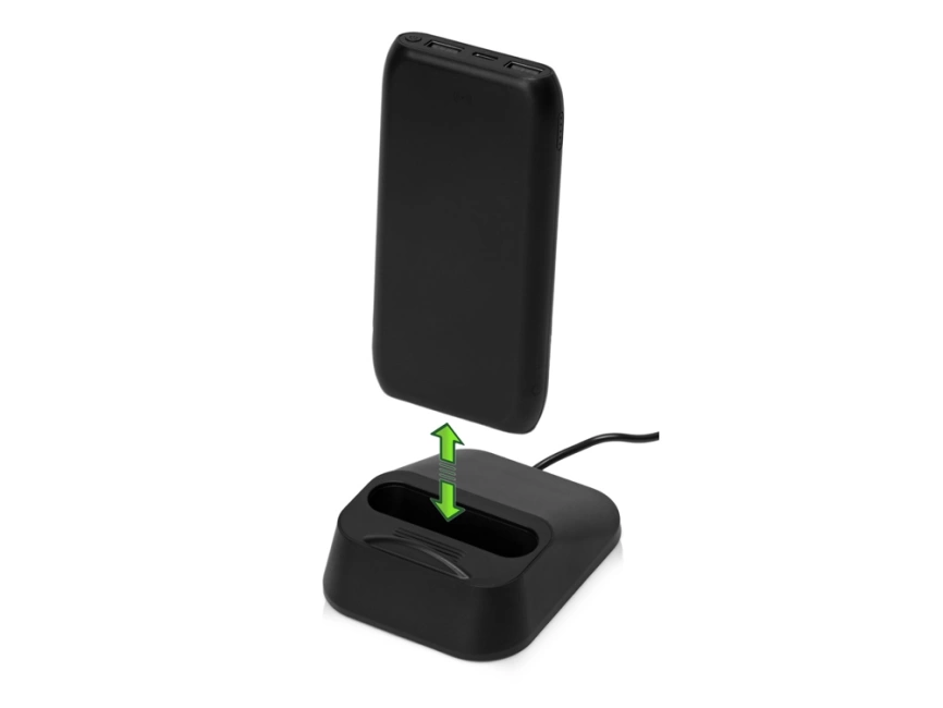 Портативное беспроводное зарядное устройство с док-станцией Uniq, 10000 mah, черный фото 8