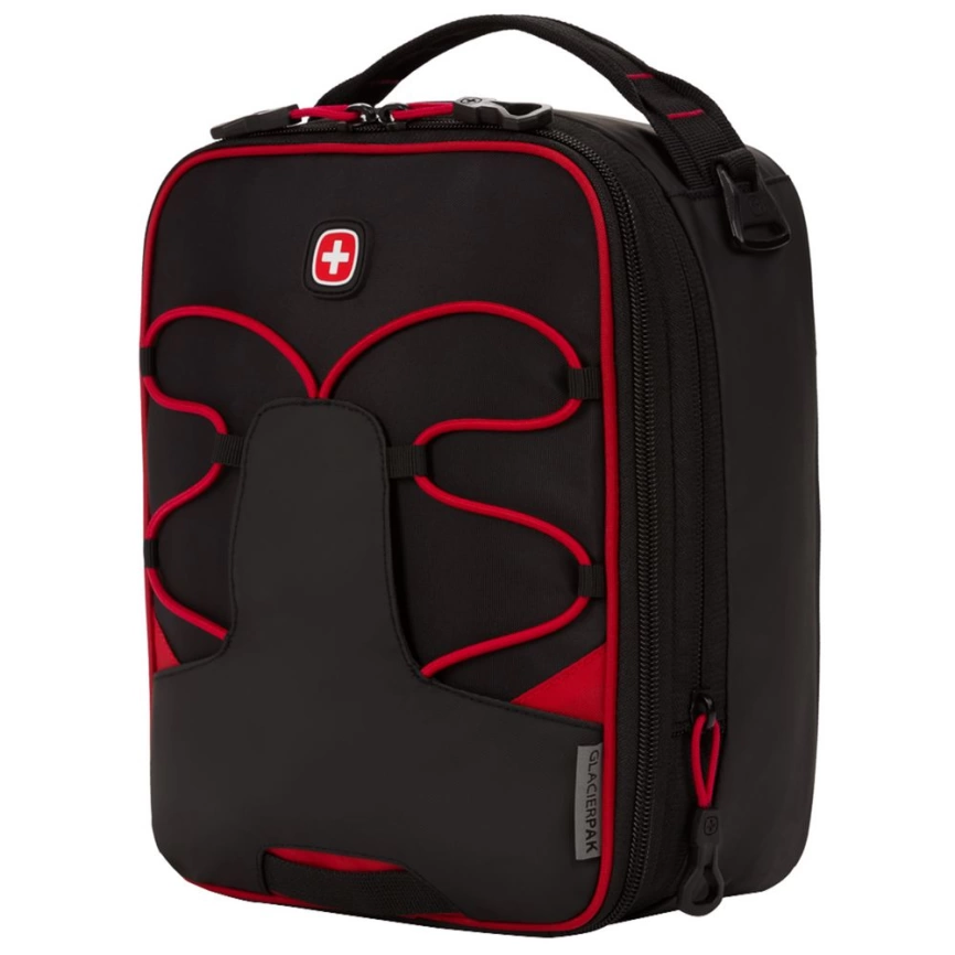 Термосумка Swissgear с увеличением объема, черная с красным фото 1
