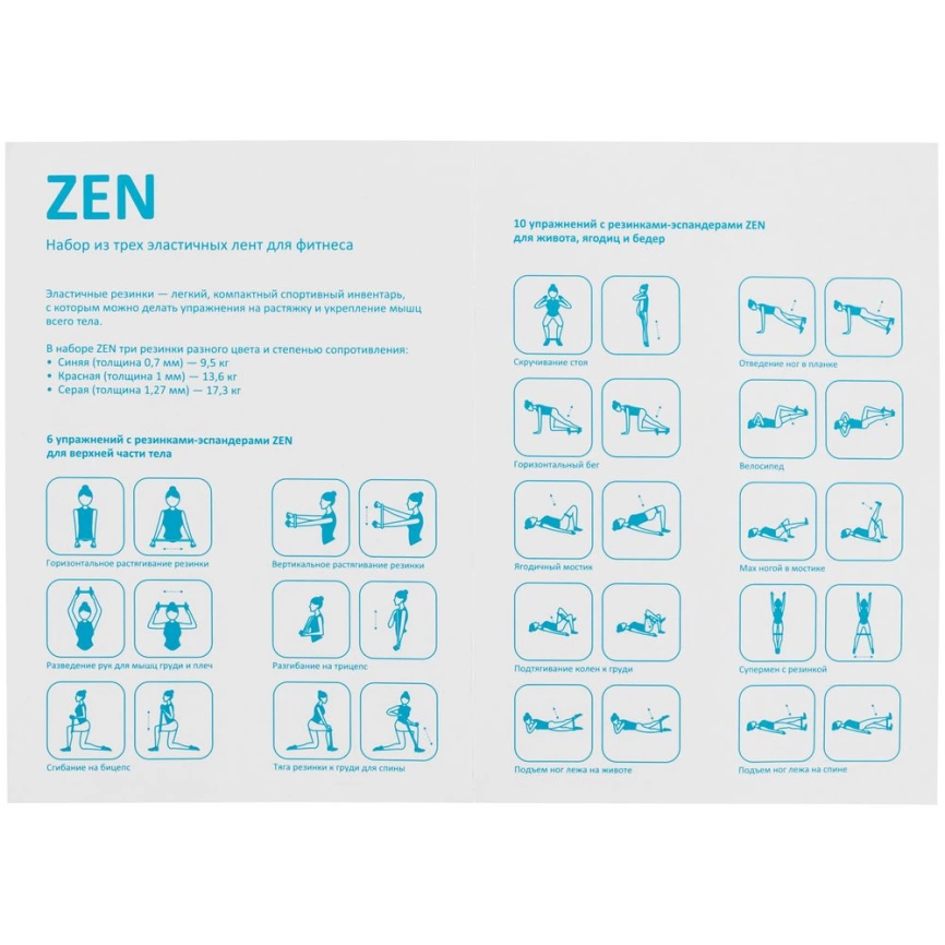 Набор эластичных лент для фитнеса Zen фото 7
