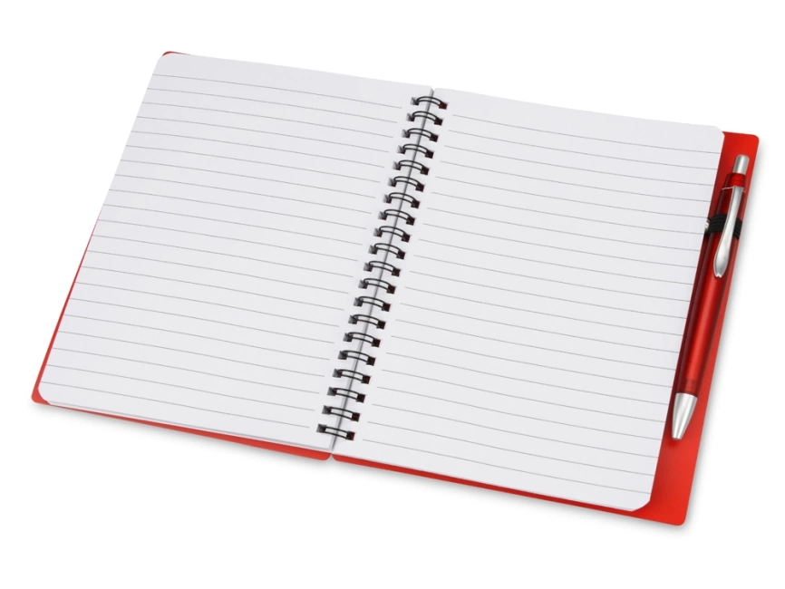 Блокнот Контакт с ручкой, красный фото 3