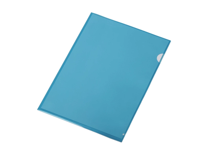 Папка-уголок прозрачный формата  А4 0,18 мм, синий глянцевый фото 2