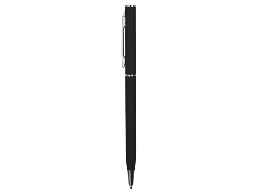 Ручка металлическая шариковая Атриум с покрытием софт-тач, черный фото 3