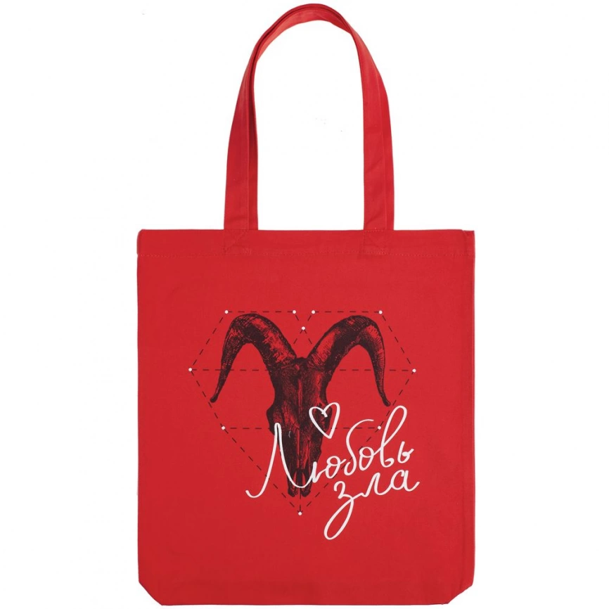 Холщовая сумка «Любовь зла», красная фото 2