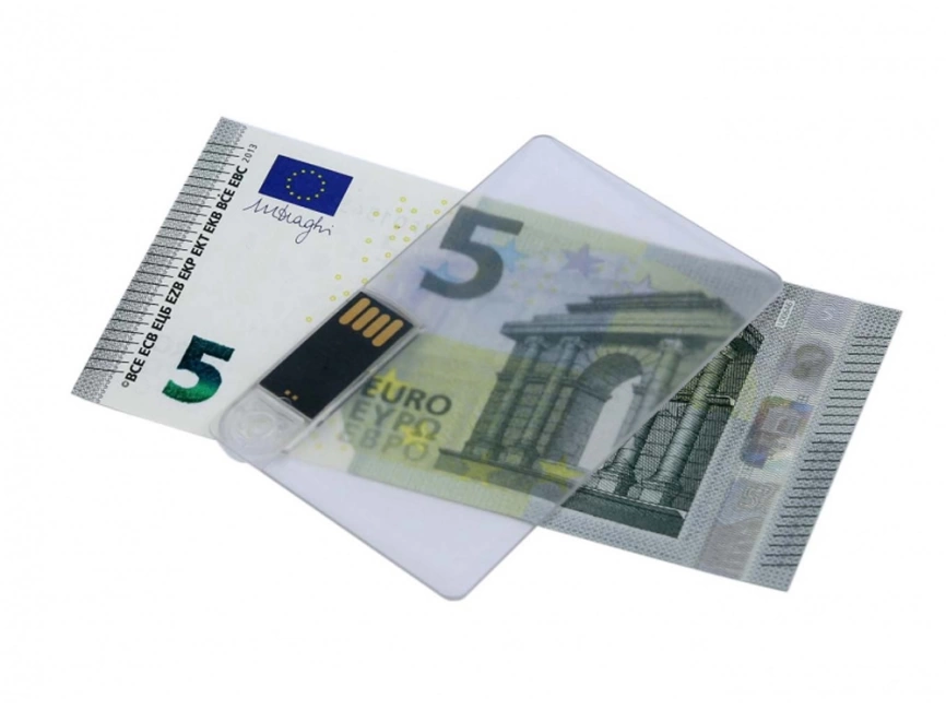 USB-флешка на 8 Гб в виде прозрачной пластиковой карты, прозрачный фото 3