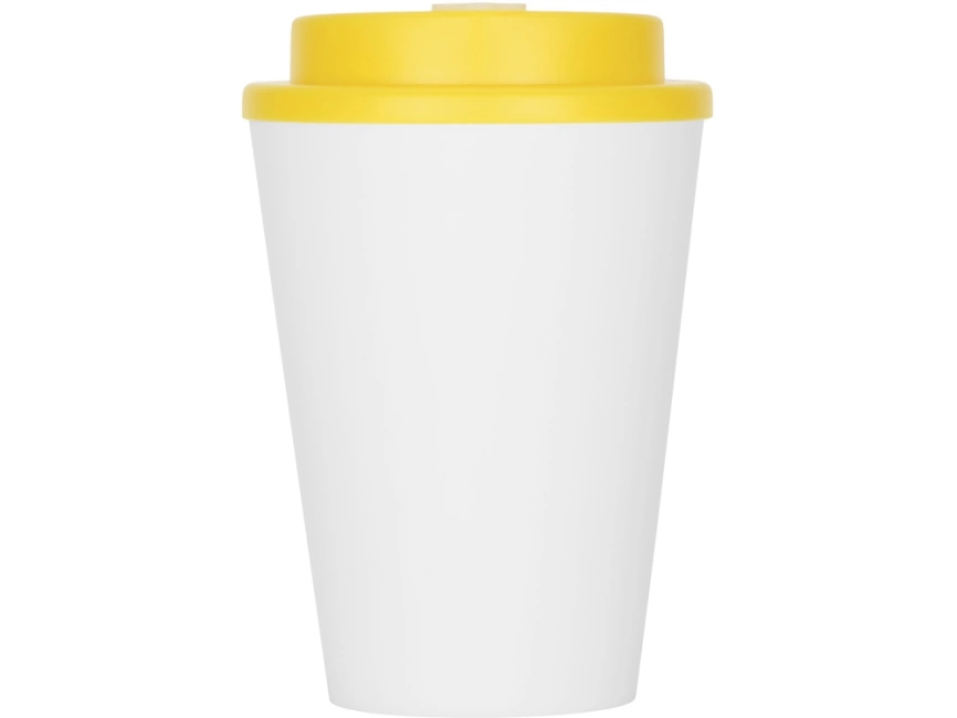 Пластиковый стакан Take away с двойными стенками и крышкой с силиконовым клапаном, 350 мл, белый/желтый фото 4