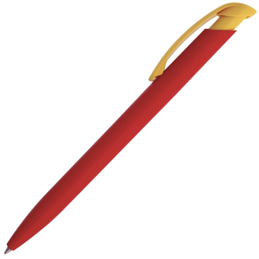 Ручка шариковая Clear Solid, красная с желтым фото 3