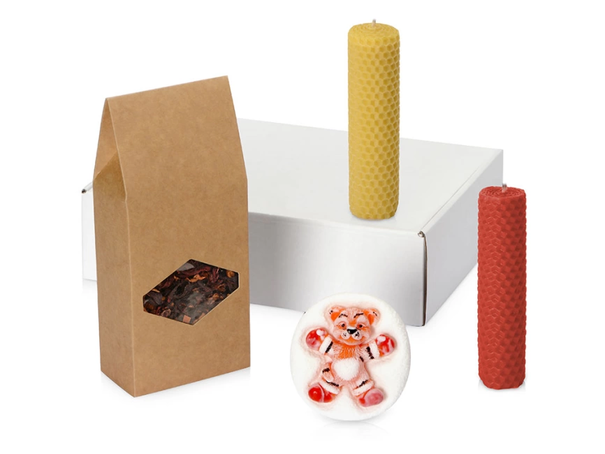 Подарочный набор Символ года с чаем, свечами, мылом фото 1