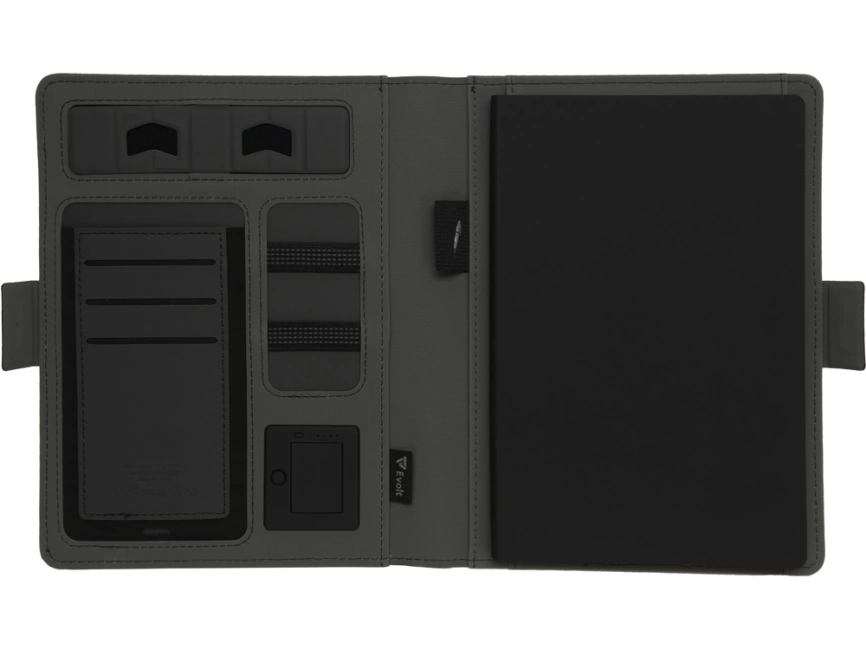 Органайзер с беспроводной зарядкой 5000 mAh Powernote, темно-серый фото 11