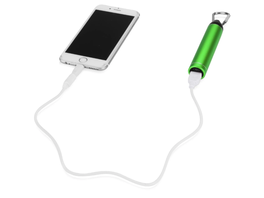Портативное зарядное устройство Марс с карабином, 2600 mAh, зеленый фото 2