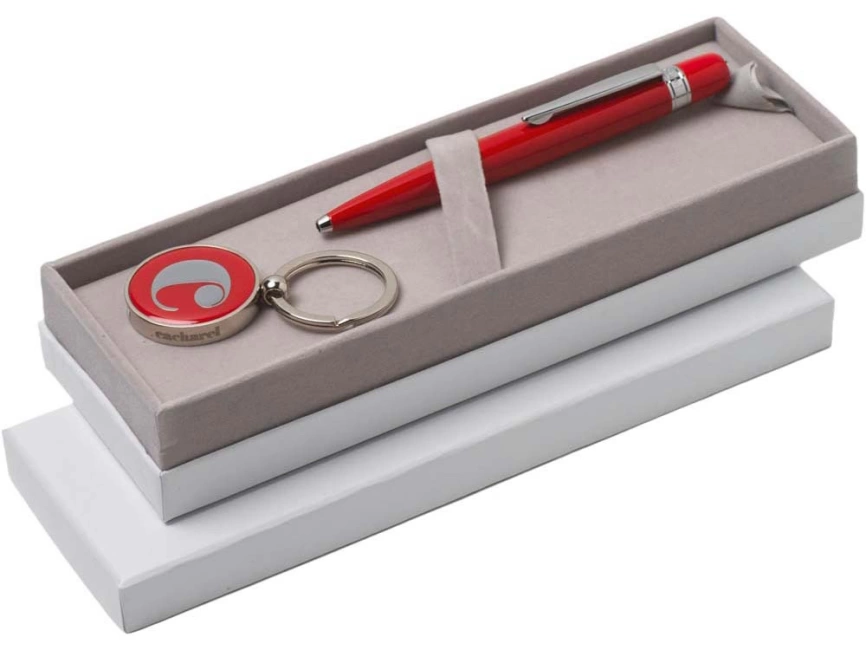 Набор Cacharel: шариковая ручка, брелок с флеш-картой USB 2. на 4 Гб, красный/серебристый фото 1