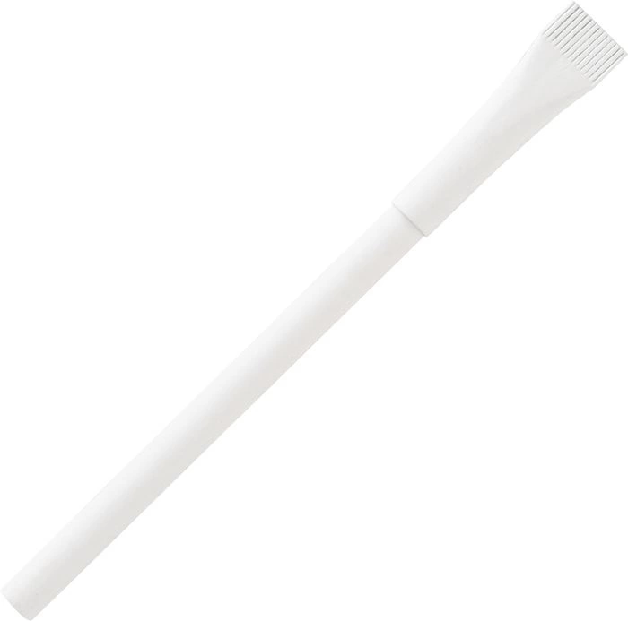Ручка картонная KRAFT с колпачком, белая фото 2