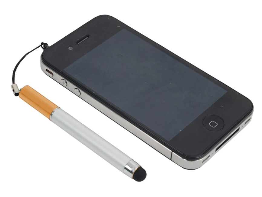 Ручка-подвеска на мобильный телефон со стилусом, серебристый/золотистый фото 4