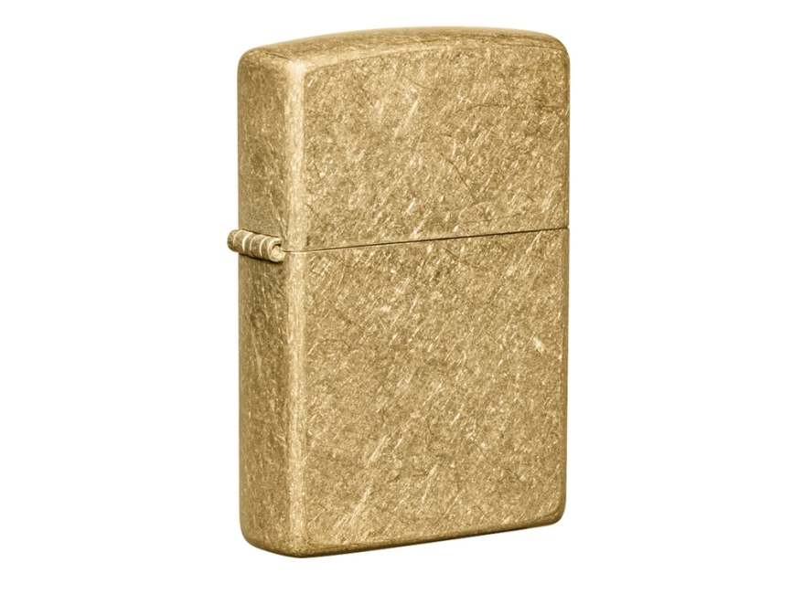 Зажигалка ZIPPO Classic с покрытием Tumbled Brass, латунь/сталь, золотистая, матовая, 38x13x57 мм фото 1