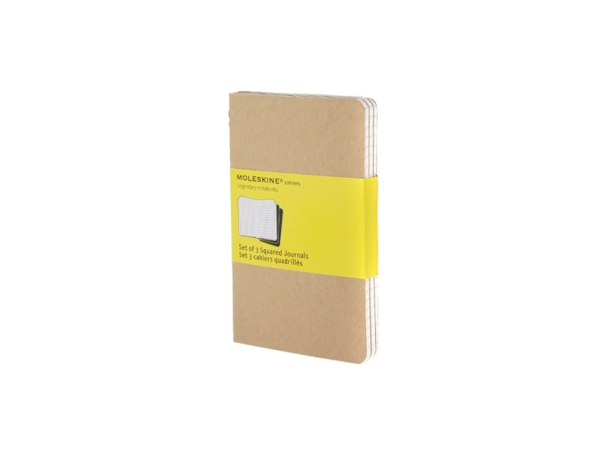 Записная книжка Moleskine Cahier (в клетку, 3 шт.), Pocket (9х14см), бежевый фото 1