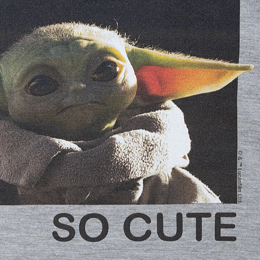 Свитшот детский Baby Yoda, серый, размер на 12 лет фото 4
