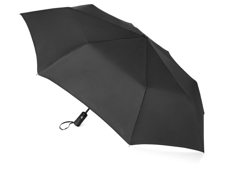 Зонт складной Ontario, автоматический, 3 сложения, с чехлом, черный фото 2