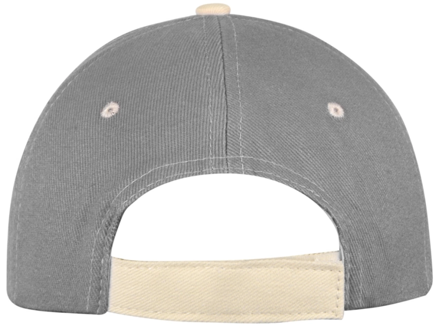 Бейсболка New Castle 6-ти панельная, серый/натуральный фото 4