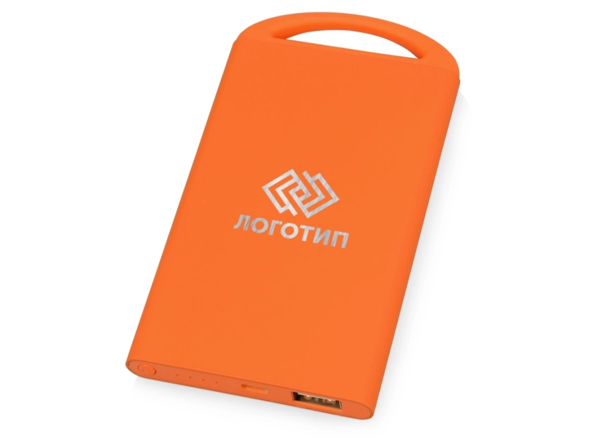 Портативное зарядное устройство Shine с зеркальной гравировкой, 4000 mAh, оранжевый фото 1