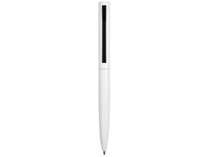Ручка металлическая шариковая Bevel, белый/черный фото 3