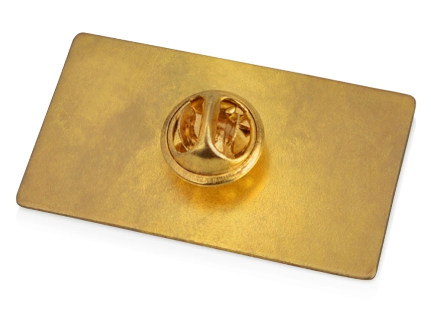 Значок металлический Прямоугольник закругленные углы, золотистый фото 3