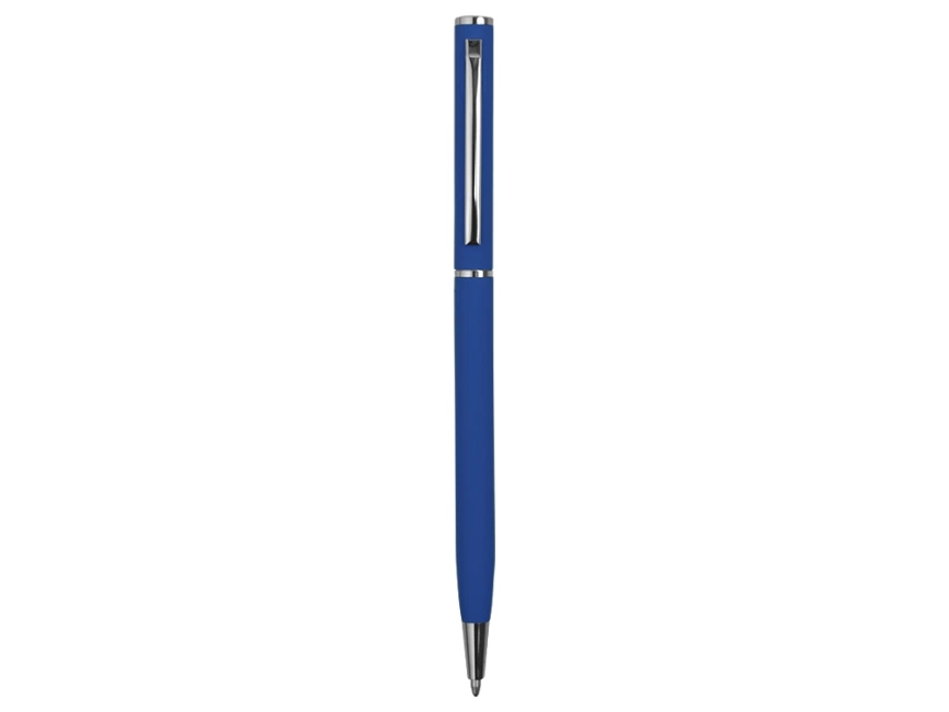 Ручка металлическая шариковая Атриум с покрытием софт-тач, синий классический фото 2