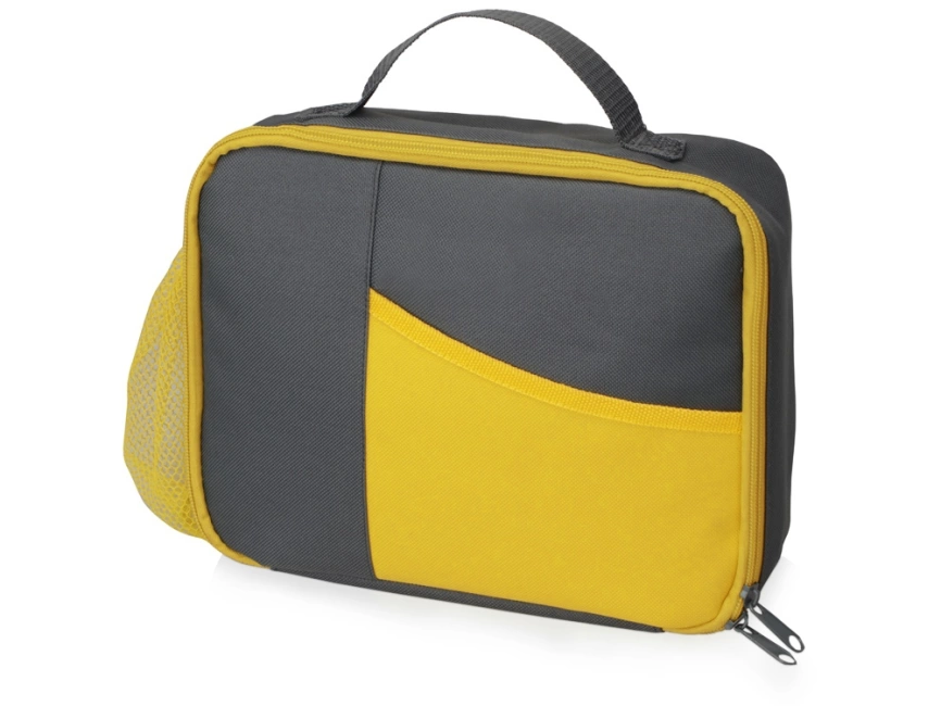 Изотермическая сумка-холодильник Breeze для ланч-бокса, серый/желтый фото 1