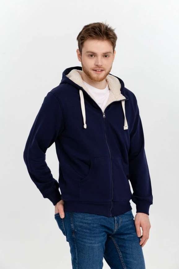 Толстовка на молнии Kulonga Sherpa, темно-синяя, размер L фото 7