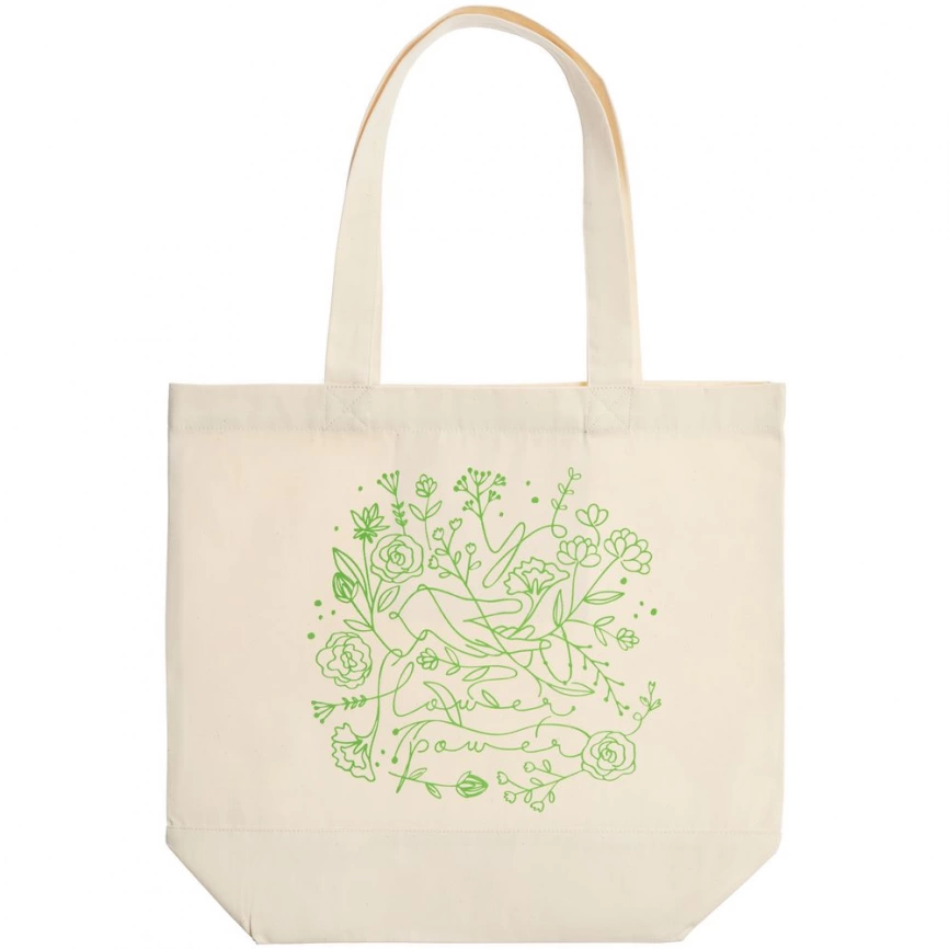 Холщовая сумка Flower Power, неокрашеная фото 3