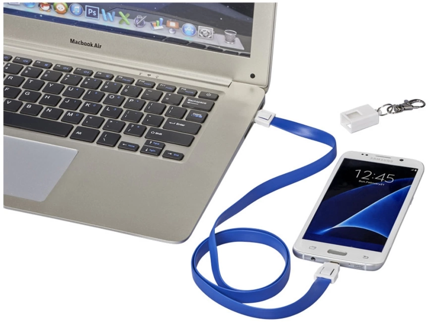 Зарядный кабель-клип 2 в 1, ярко-синий фото 3