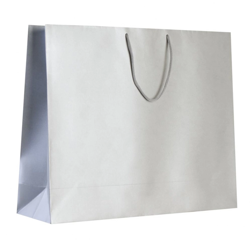 Пакет бумажный «Блеск», большой, серебристый фото 1