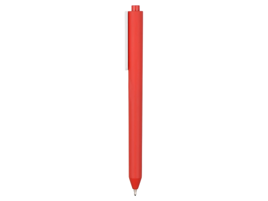Ручка шариковая Pigra модель P03 PRM софт-тач, красный/белый фото 3