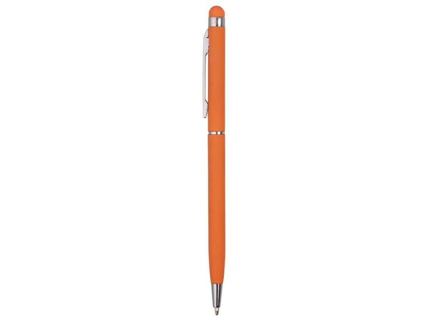 Ручка-стилус шариковая Jucy Soft с покрытием soft touch, оранжевый фото 3