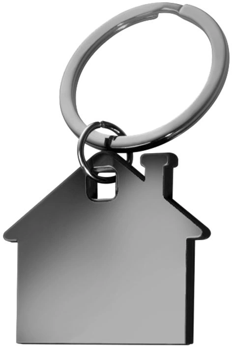 Брелок металлический Дом, чёрный фото 1