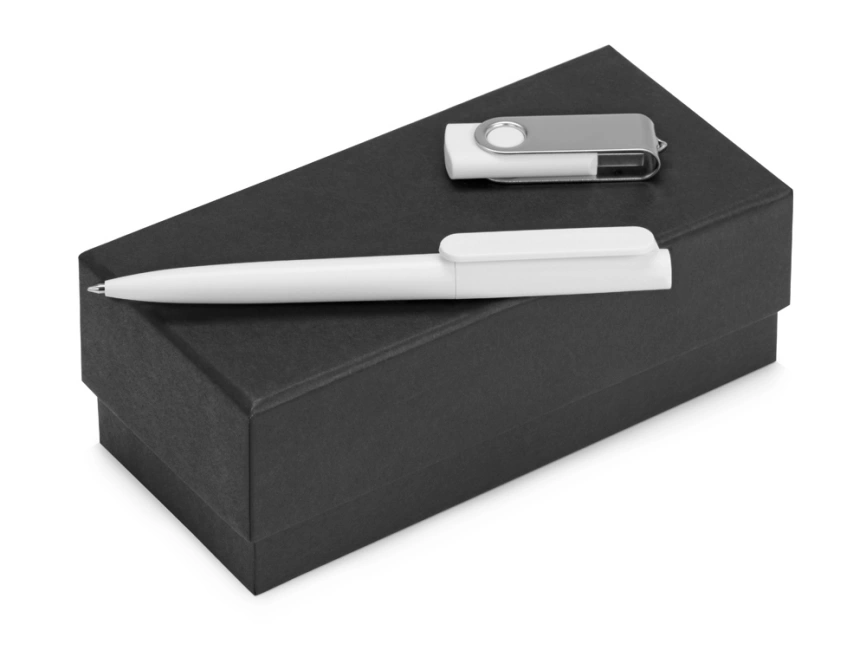 Подарочный набор Qumbo с ручкой и флешкой, белый фото 1