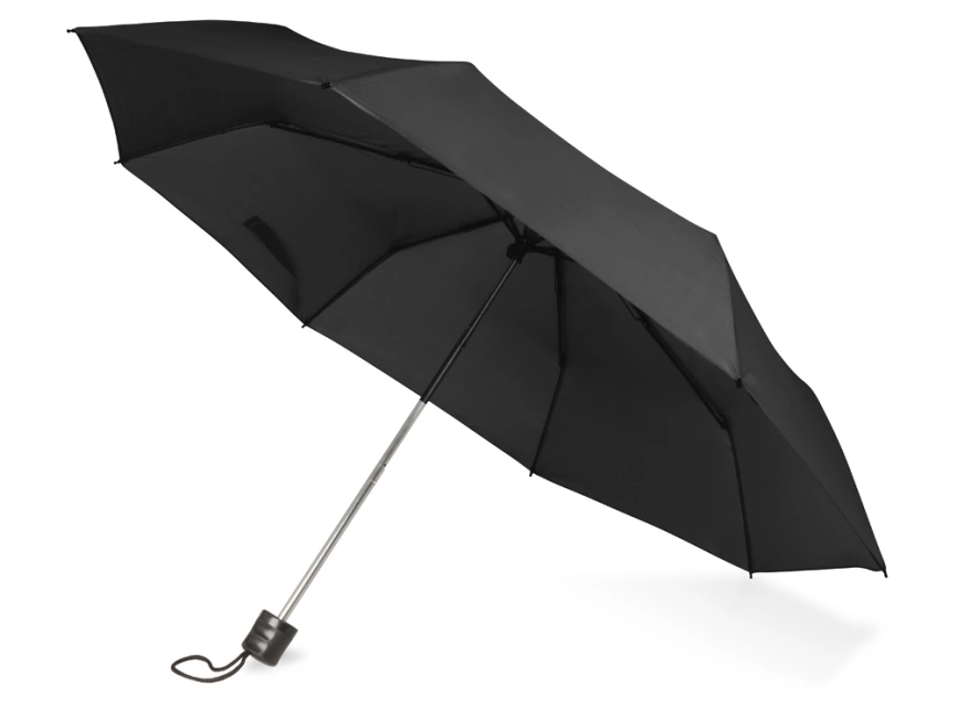 Зонт складной Columbus, механический, 3 сложения, с чехлом, черный фото 1