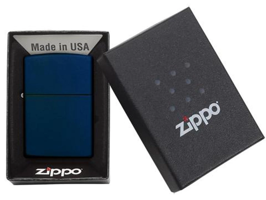 Зажигалка ZIPPO Classic с покрытием Navy Matte, латунь/сталь, синяя, матовая, 38x13x57 мм фото 6