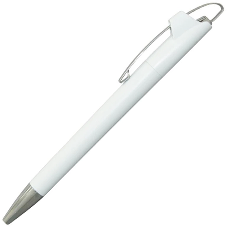 Ручка шариковая, пластик, белый/серебро, АУРА фото 1