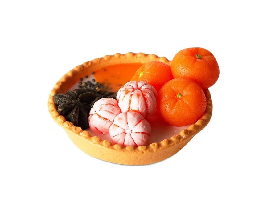 Подарочный набор с пледом, мылом и термокружкой, оранжевый фото 3