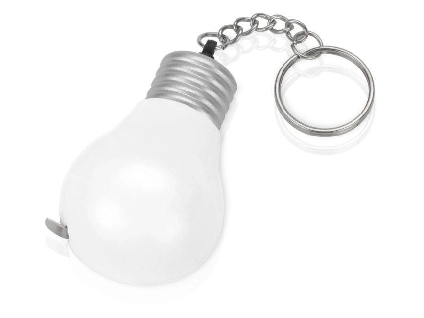 Брелок-рулетка для ключей Лампочка, белый/серебристый фото 1