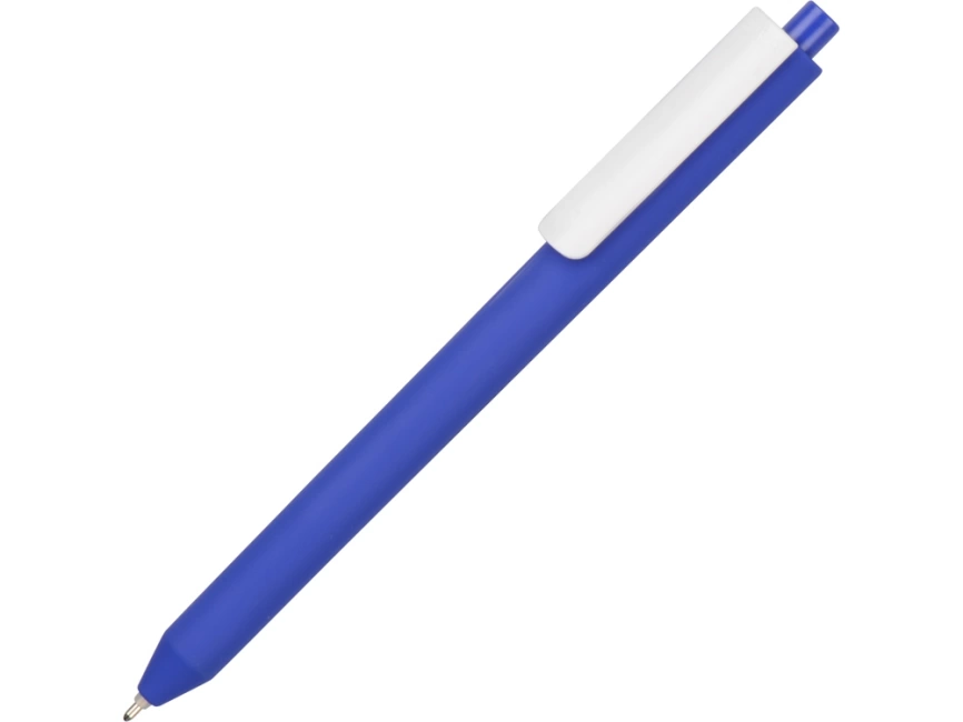 Ручка шариковая Pigra модель P03 PRM софт-тач, синий/белый фото 1