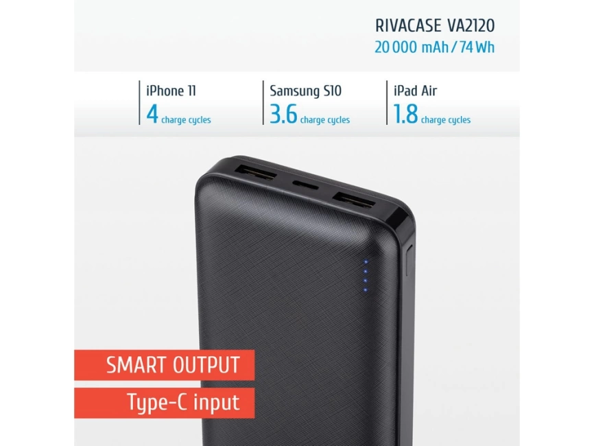 RIVACASE VA2120 (20000mAh), внешний аккумулятор /24 фото 16